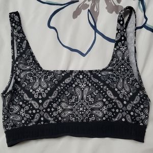 PINK ultimate sports bra size L black bandana